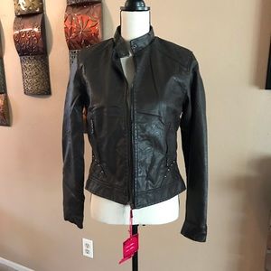 Ladies Faux Leather Motorcycle Style Jacket